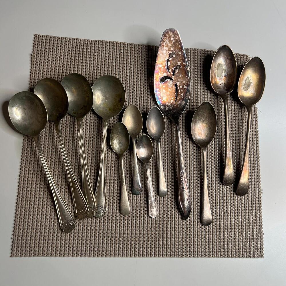 Vintage Silverplate Spoon Lot – EPNS Sheffield England & Mixed Makers – 12 Piece